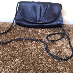Elegant Navy Clutch with Chain Strap